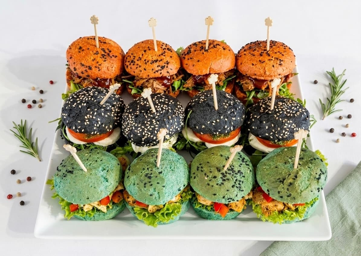 Kolorowe mini burgery